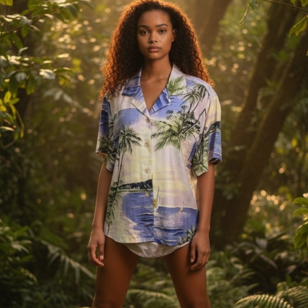 Tommy Bahama Silk Coastal Shirt Button Down Womens Top Ocean Top Beach